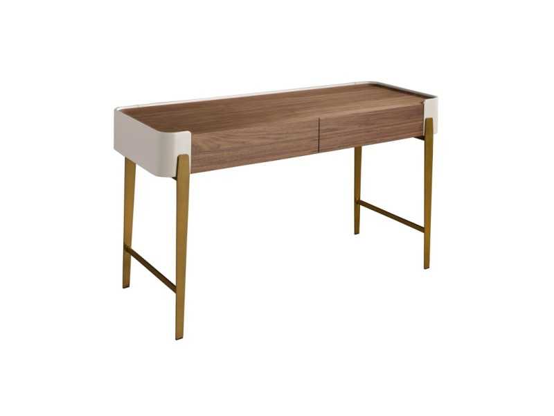 Escritorio / tocador de diseño en nogal , lacado y patas en acero - AINI 2