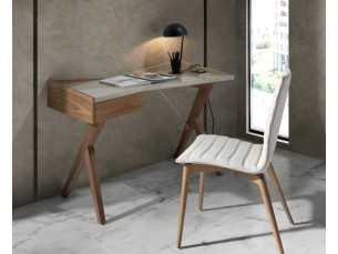 Design desk in walnut with lacquered top - ALEXANDRE