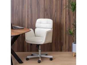 Office chair with wheels upholstered in synthetic leather - COTO A