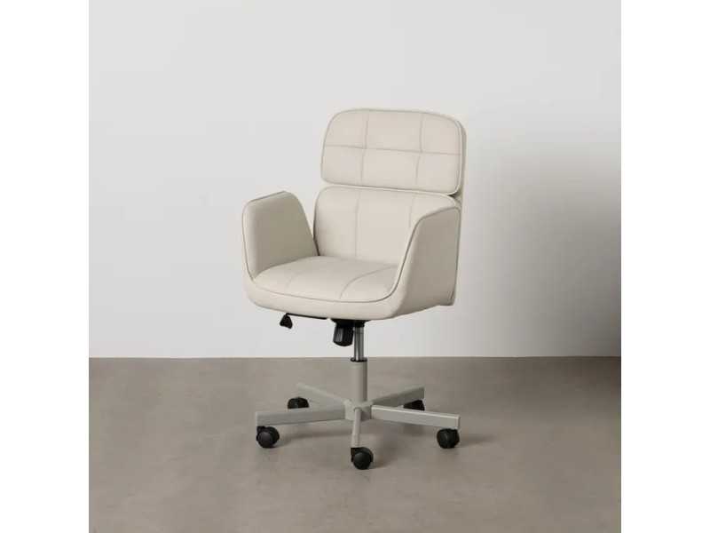 Office chair with wheels upholstered in synthetic leather - COTO A