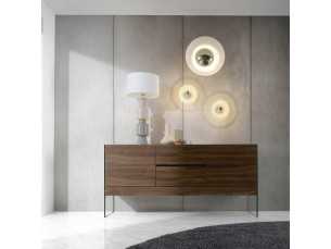 Walnut sideboard with tempered glass sides - MILANA 2