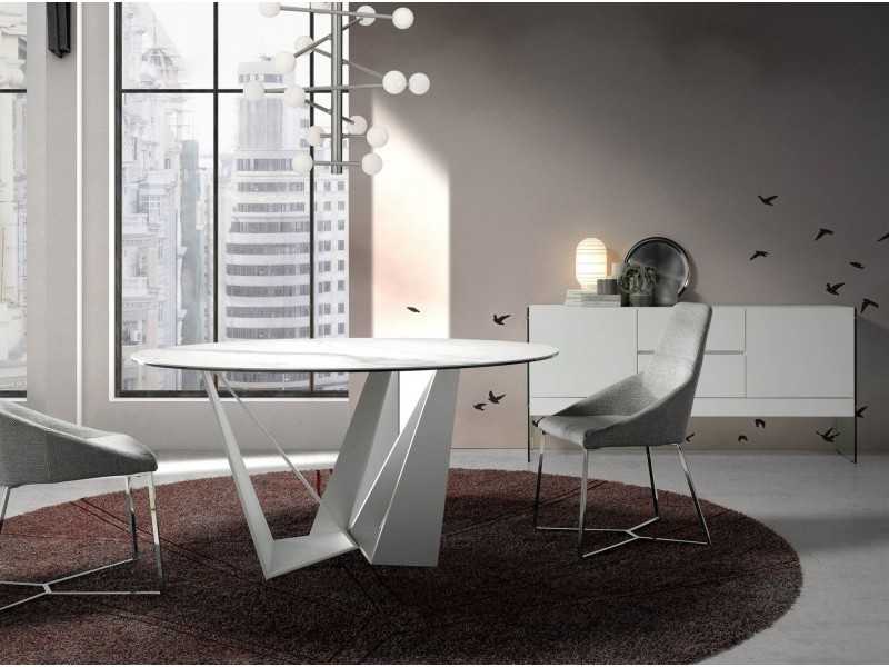 White lacquered sideboard with tempered glass sides - MILANA BIANCO