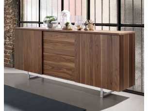 Buffet design en noyer et pieds en acier inoxydable - NINO