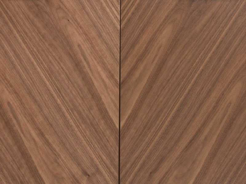 Aparador en nogal con estructura de base en acero inoxidable - RODAS