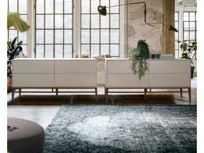 Lacquered sideboard with walnut base frame - ARAN Lacquered sideboard with walnut base frame - ARAN