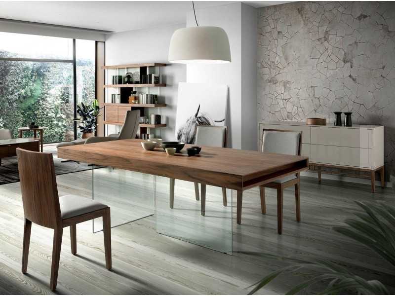 Aparador lacado con estructura base en madera de nogal - ARAN