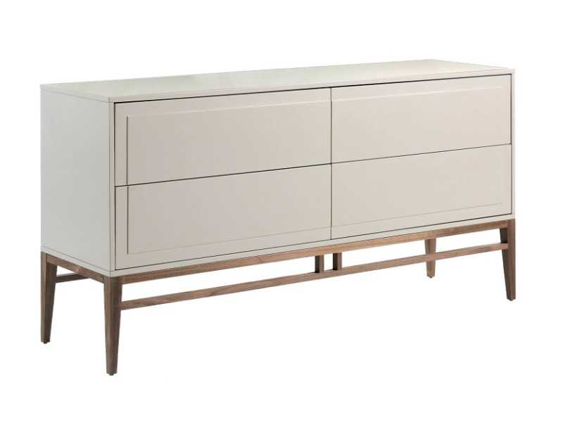 Lacquered sideboard with walnut base frame - ARAN