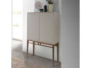 Blind display case / lacquered bar cabinet with walnut base - ARAN 2