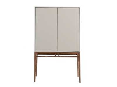 Vitrina ciega / mueble bar lacada con base de nogal - ARAN