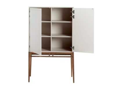 Blind display case / lacquered bar cabinet with walnut base - ARAN Blind display case / lacquered bar cabinet with walnut base - ARAN