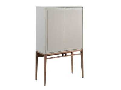 Blind display case / lacquered bar cabinet with walnut base - ARAN Blind display case / lacquered bar cabinet with walnut base - ARAN