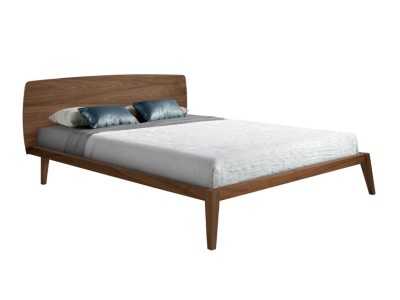 Walnut designer bed - NOTTE