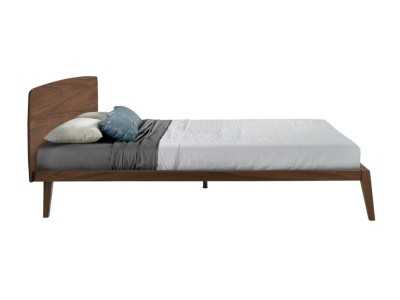 Walnut designer bed - NOTTE