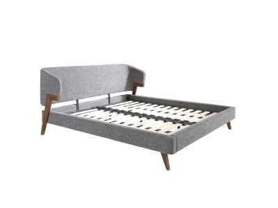 Upholstered designer bed with walnut structure - ANEESA
