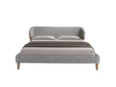 Upholstered designer bed with walnut structure - ANEESA
