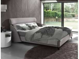 Cama completa de diseño tapizada con patas en acero inoxidable - RODÓ