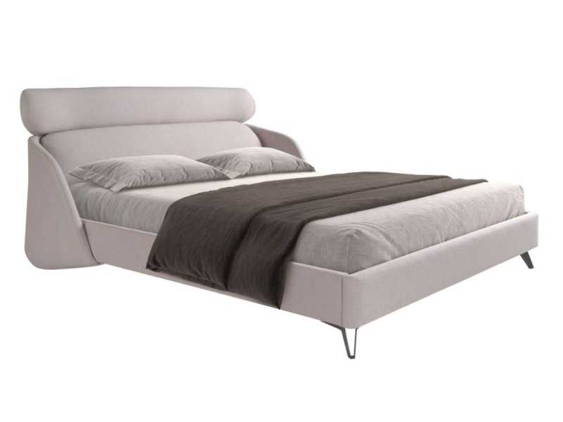 Cama completa de diseño tapizada con patas en acero inoxidable - RODÓ