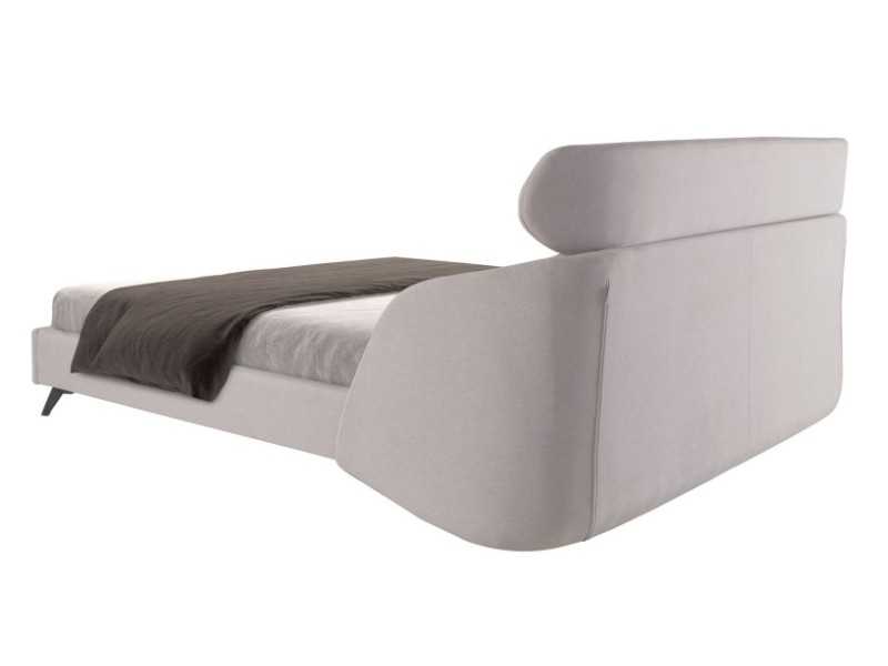 Cama completa de diseño tapizada con patas en acero inoxidable - RODÓ
