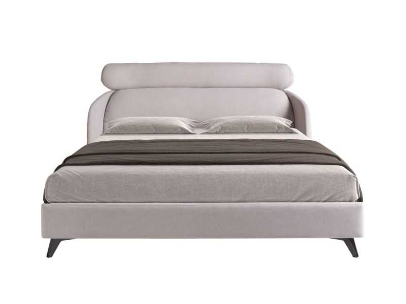 Cama completa de diseño tapizada con patas en acero inoxidable - RODÓ