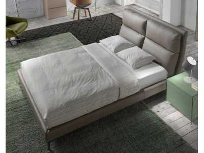 Designer full bed upholstered in faux leather - ROMA