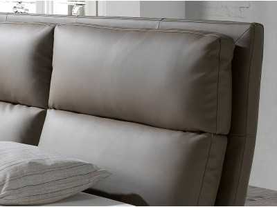 Designer full bed upholstered in faux leather - ROMA