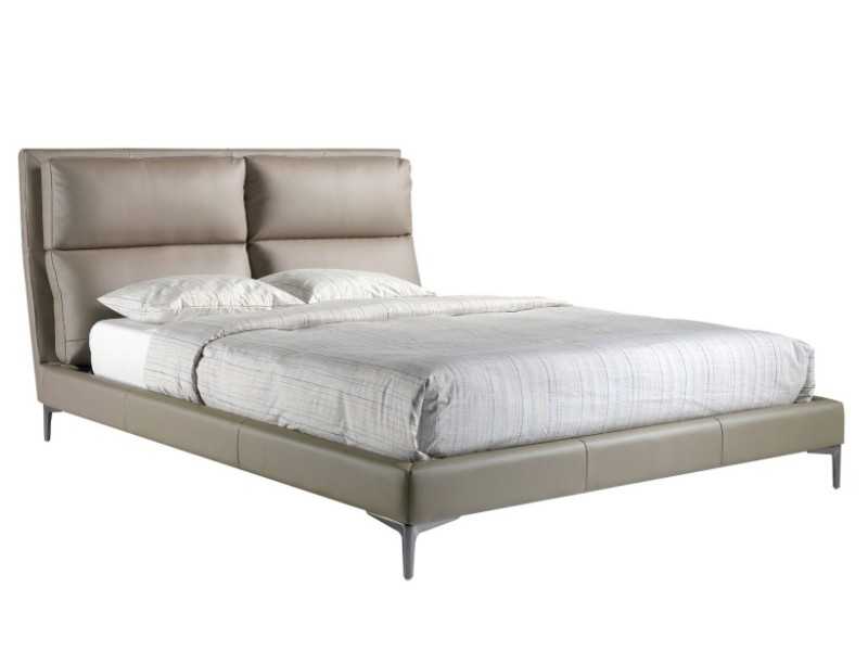 Designer full bed upholstered in faux leather - ROMA