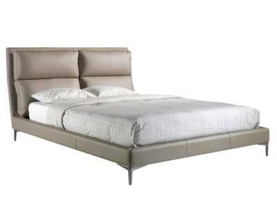 Designer full bed upholstered in faux leather - ROMA