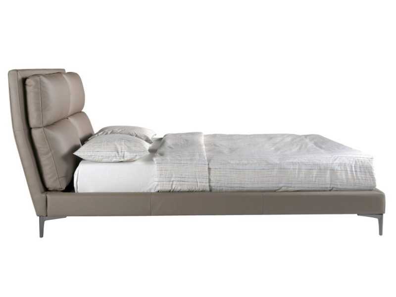 Designer full bed upholstered in faux leather - ROMA