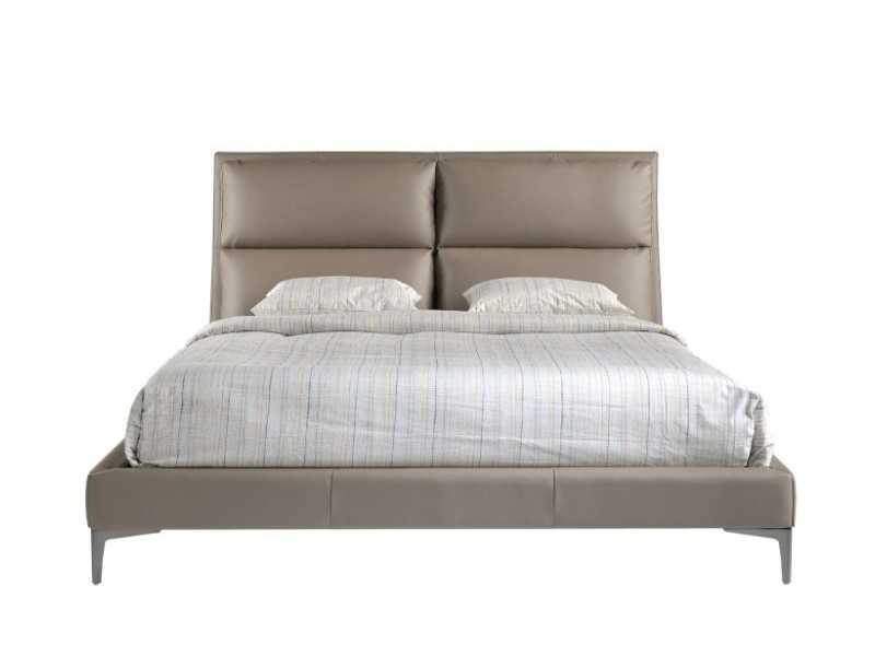 Designer full bed upholstered in faux leather - ROMA