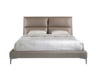 Designer full bed upholstered in faux leather - ROMA