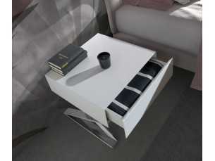 Lacquered bedside table with stainless steel legs - NEOTTI 2