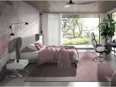 Table de chevet laquée avec pieds en acier inoxydable - NEOTTI Table de chevet laquée avec pieds en acier inoxydable - NEOTTI