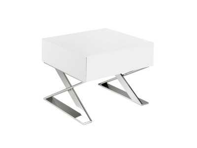 Table de chevet laquée avec pieds en acier inoxydable - NEOTTI Table de chevet laquée avec pieds en acier inoxydable - NEOTTI