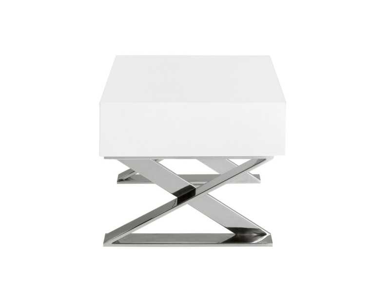 Lacquered bedside table with stainless steel legs - NEOTTI