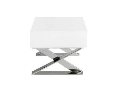 Lacquered bedside table with stainless steel legs - NEOTTI Lacquered bedside table with stainless steel legs - NEOTTI
