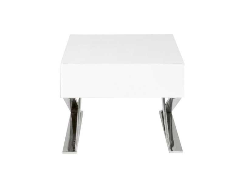 Table de chevet laquée avec pieds en acier inoxydable - NEOTTI