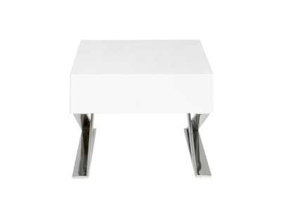 Table de chevet laquée avec pieds en acier inoxydable - NEOTTI Table de chevet laquée avec pieds en acier inoxydable - NEOTTI