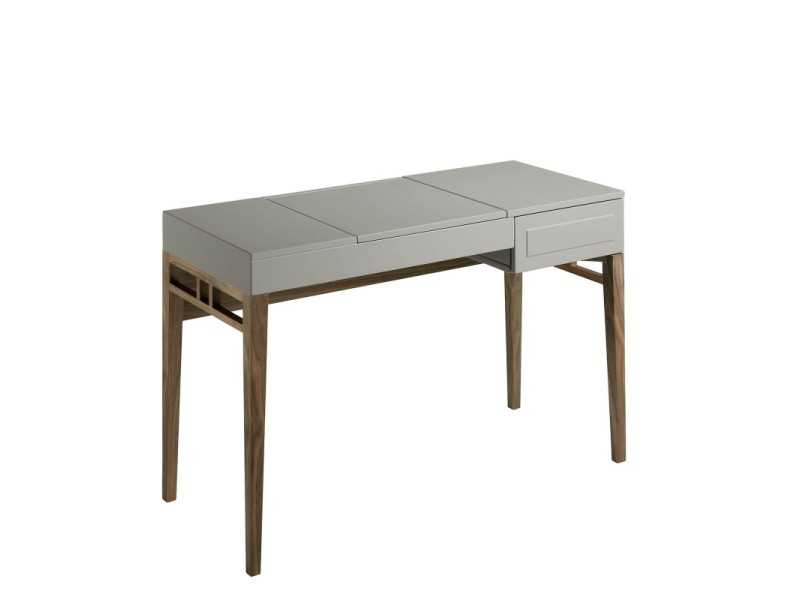 Coiffeuse laquée avec piètement en noyer - COSIMA