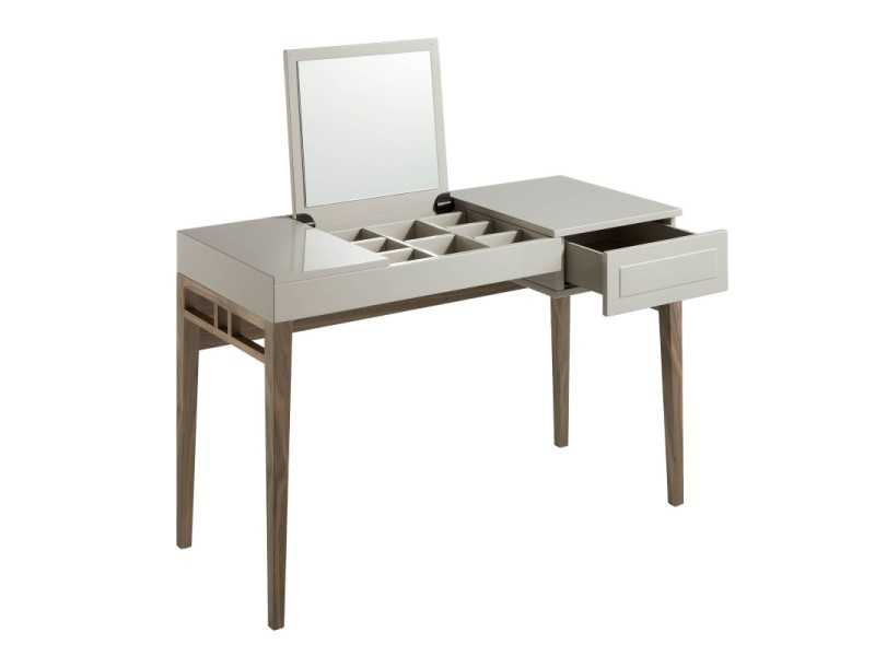 Coiffeuse laquée avec piètement en noyer - COSIMA