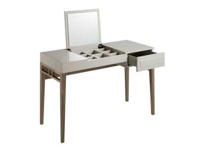Coiffeuse laquée avec piètement en noyer - COSIMA