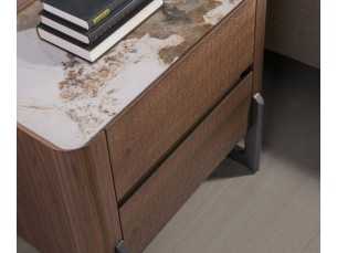 Walnut bedside table with ceramic top - SYMI 2