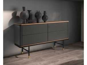 Commode design en noyer et bois laqué - ANEESA