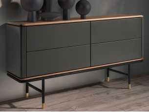 Commode design en noyer et bois laqué - ANEESA 2