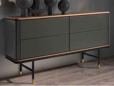 Cómoda de diseño con madera de nogal y lacado - ANEESA