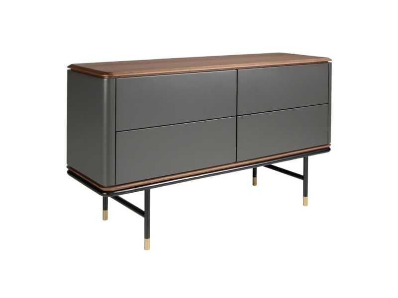 Design chest of drawers with walnut wood and lacquered - ANEESA