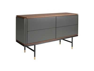 Cómoda de diseño con madera de nogal y lacado - ANEESA
