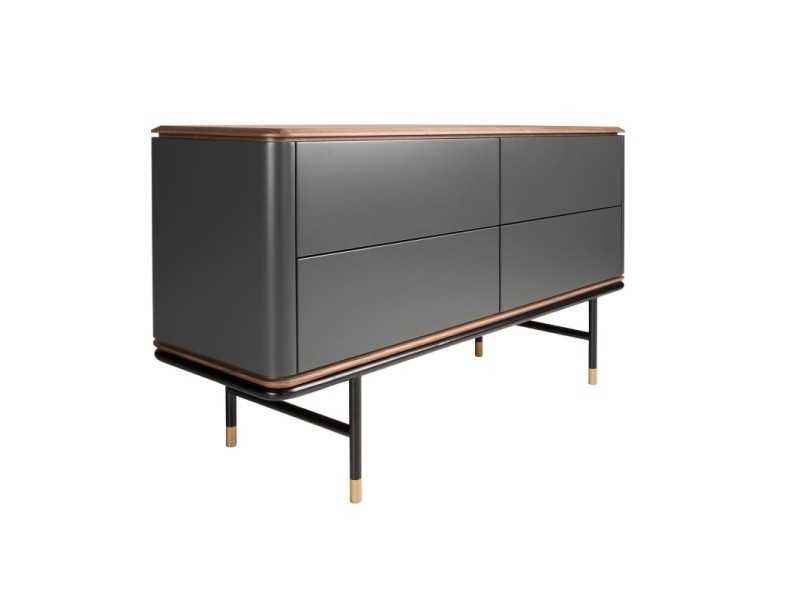Design chest of drawers with walnut wood and lacquered - ANEESA