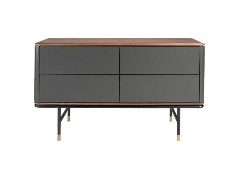 Design chest of drawers with walnut wood and lacquered - ANEESA
