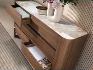 Chest of drawers in walnut with ceramic top - SYMI 2