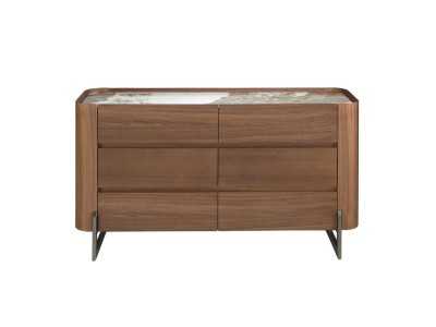 Chest of drawers in walnut with ceramic top - SYMI